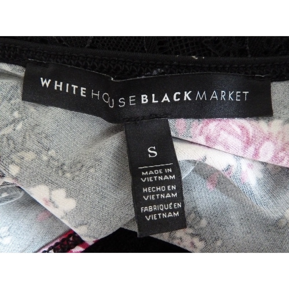 White House Black Market Floral Tank with Lace Topper Set Small Black Multicolor - Picture 5 of 7